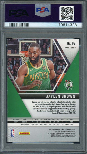 Jaylen Brown 2019 Panini Mosaic Silver Prizm Basketball Card #89 Graded PSA 9-Powers Sports Memorabilia