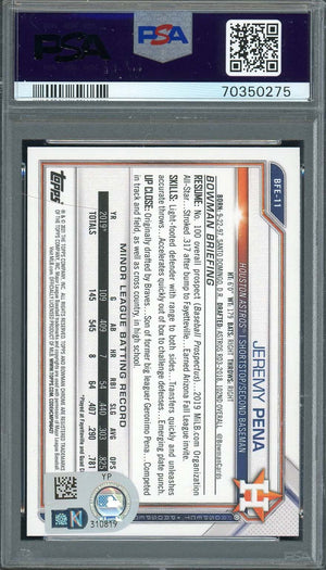 Jeremy Pena 2021 Bowman 1st Edition Signed Rookie Card #BFE11 Auto PSA 70350275-Powers Sports Memorabilia