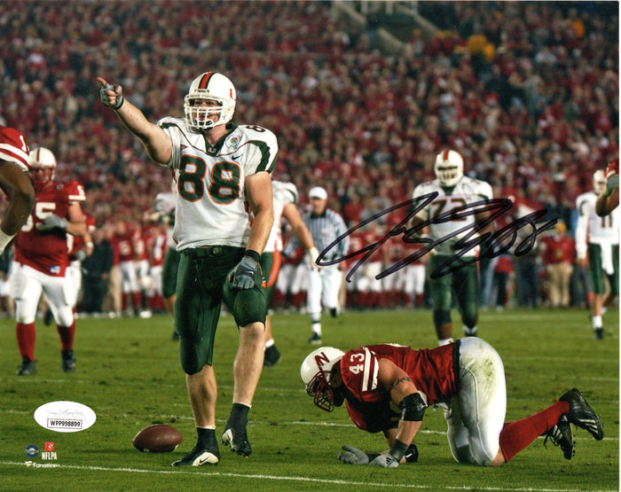 Jeremy Shockey Signed Miami Hurricanes 8x10 Photo - JSA-Powers Sports Memorabilia