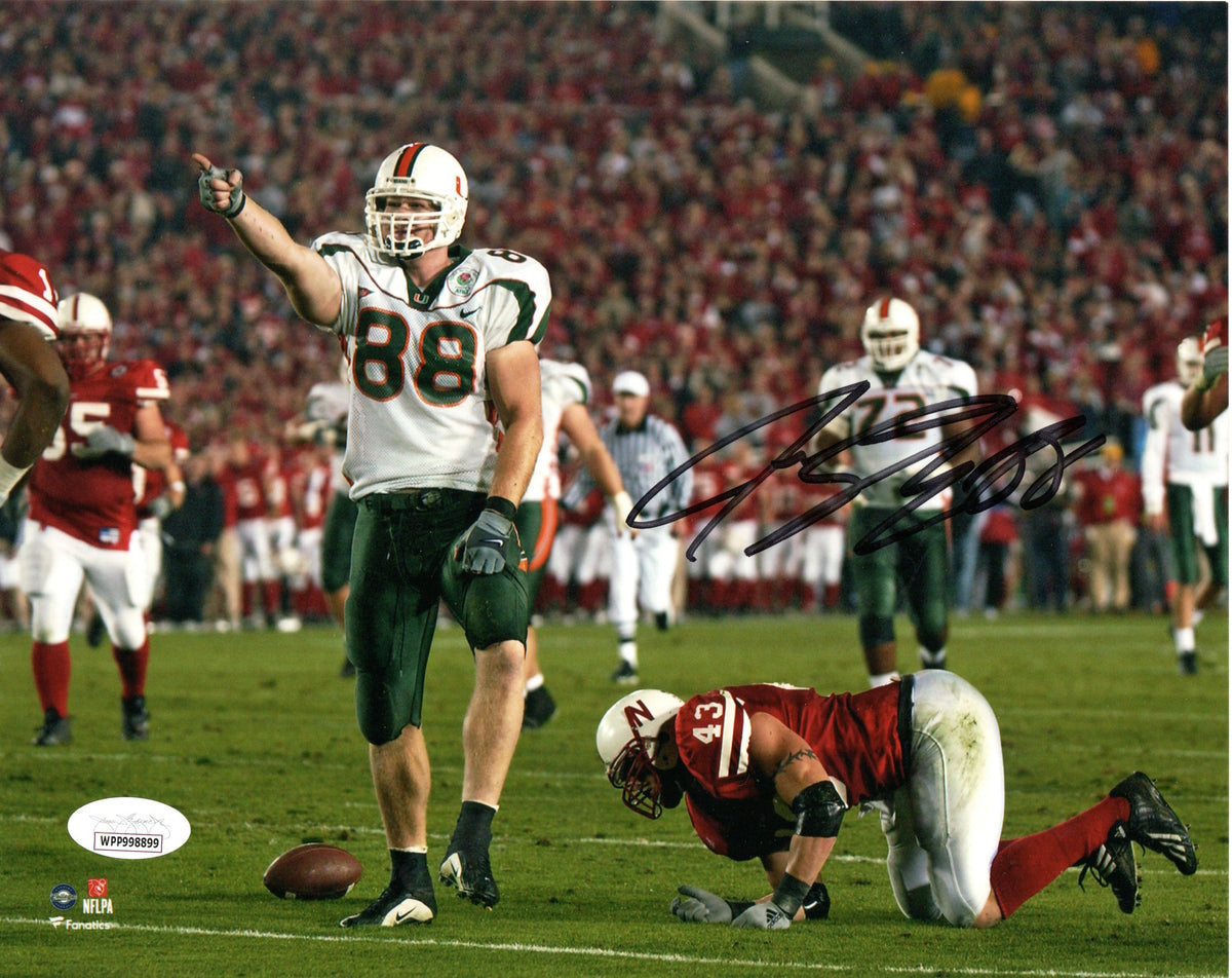 Jeremy Shockey Signed Miami Hurricanes 8x10 Photo - JSA-Powers Sports Memorabilia