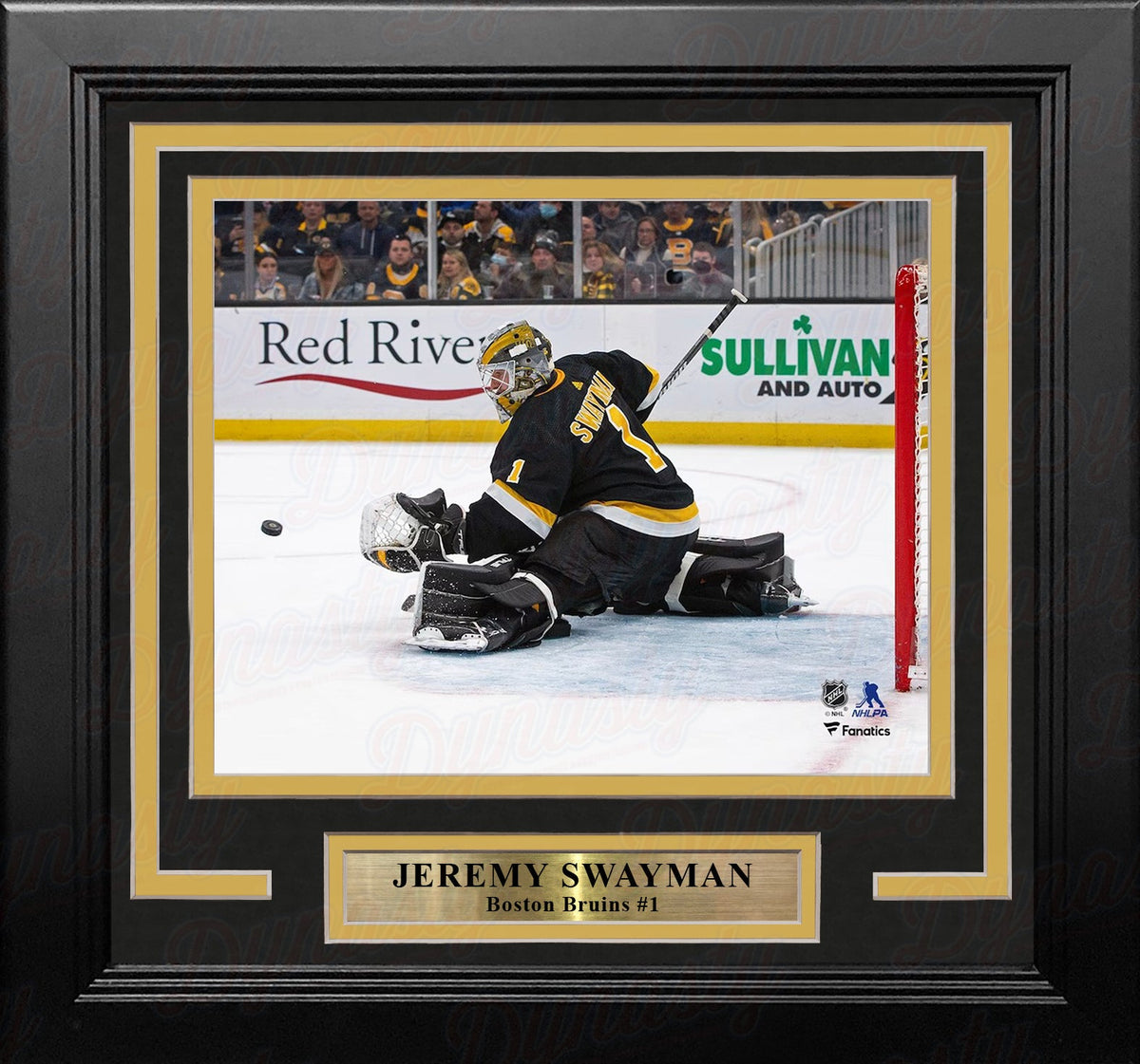 Jeremy Swayman in Action Boston Bruins 8" x 10" Framed Hockey Display Photo-Powers Sports Memorabilia