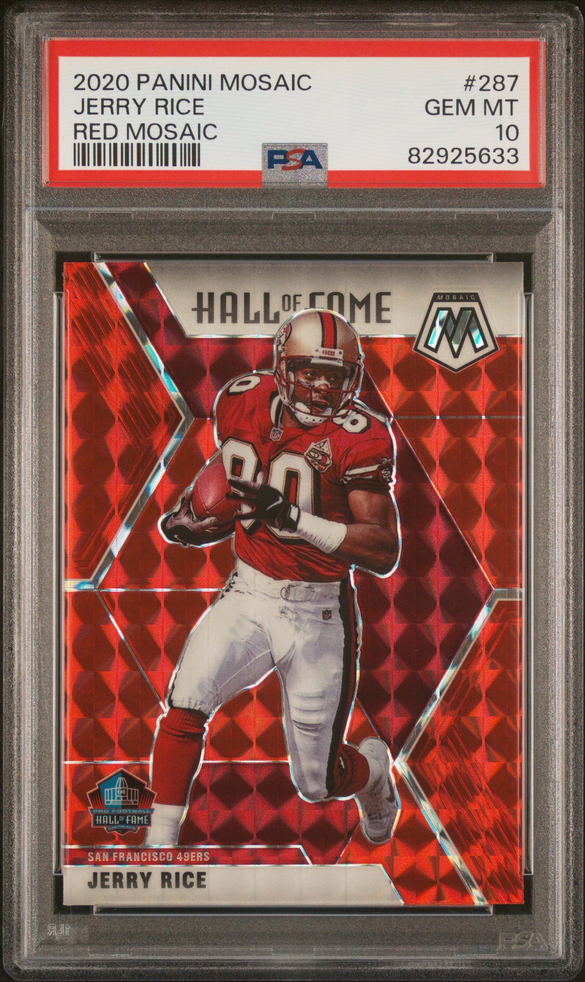 Jerry Rice 2020 Panini Red Mosaic Football Card #297 Graded PSA 10-Powers Sports Memorabilia