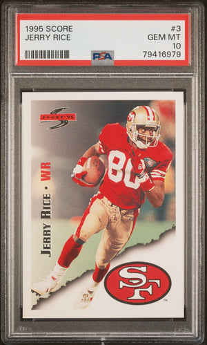 Jerry Rice 1995 Score Football Card #3 Graded PSA 10