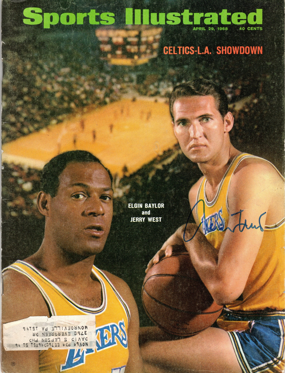 Jerry West Autographed Los Angeles Lakers Sports Illustrated 4/29/68 JSA Witnessed-Powers Sports Memorabilia