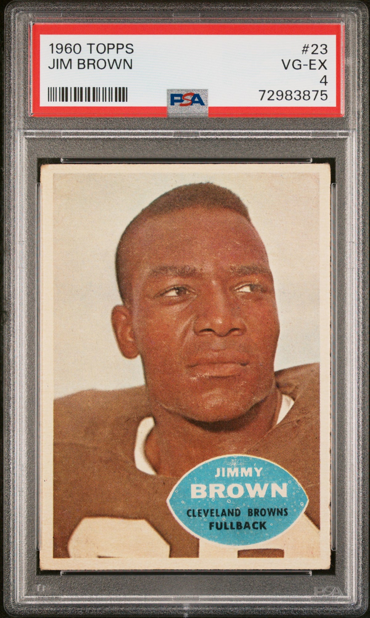 Jim Brown 1960 Topps Football Card #23 Graded PSA 4 72983875-Powers Sports Memorabilia