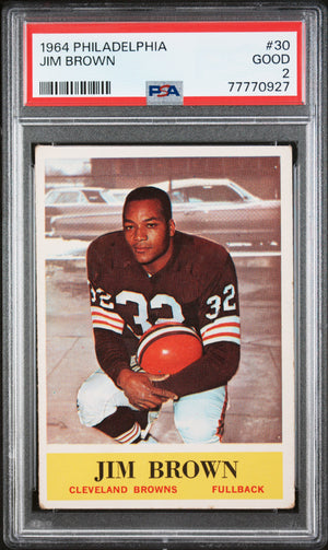 Jim Brown 1964 Philadelphia Football Card #30 Graded PSA 2 77770927-Powers Sports Memorabilia
