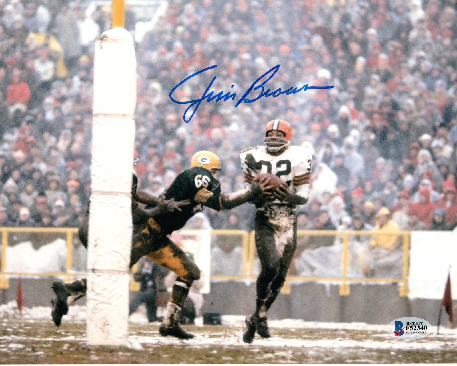 Jim Brown Signed Cleveland Browns 8x10 Photo Beckett Authenticated #2-Powers Sports Memorabilia
