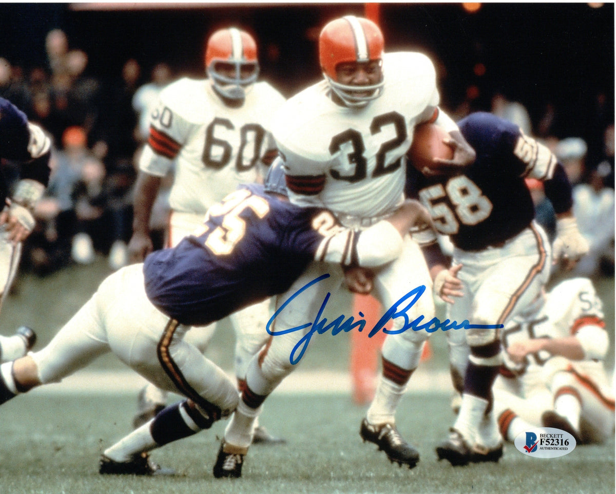 Jim Brown Signed Cleveland Browns 8x10 Photo Beckett Authenticated #1-Powers Sports Memorabilia