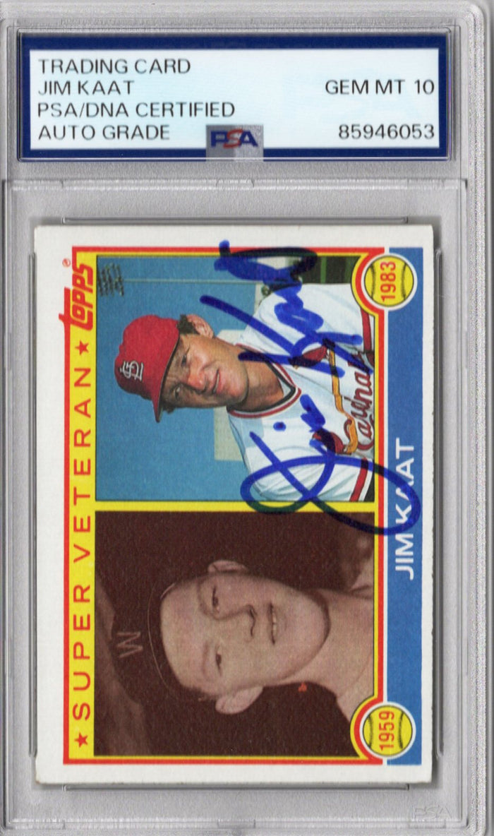 Jim Kaat Signed St. Louis Cardinals 1983 Topps #673 Card PSA AUTO GRADE GEM MT 10-Powers Sports Memorabilia