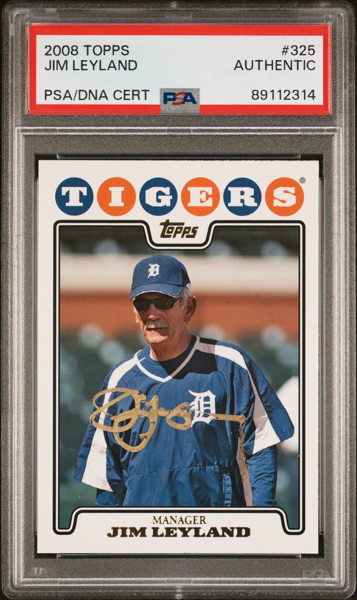 Jim Leyland 2008 Topps Signed Baseball Card #325 Auto PSA 89112314-Powers Sports Memorabilia