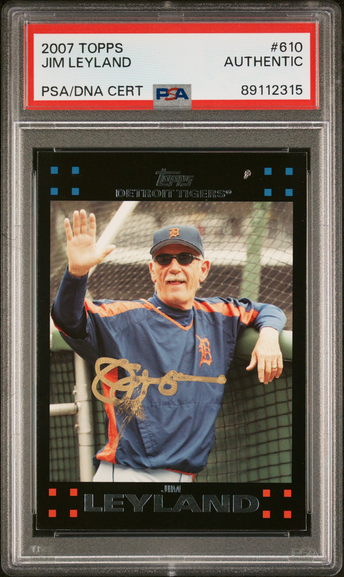 Jim Leyland 2007 Topps Signed Baseball Card #610 Auto PSA 89112315-Powers Sports Memorabilia