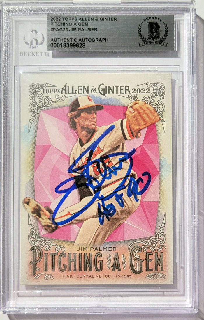 Jim Palmer Signed Baltimore Orioles 2022 Topps Allen & Ginter W/HOF 90 Beckett-Powers Sports Memorabilia