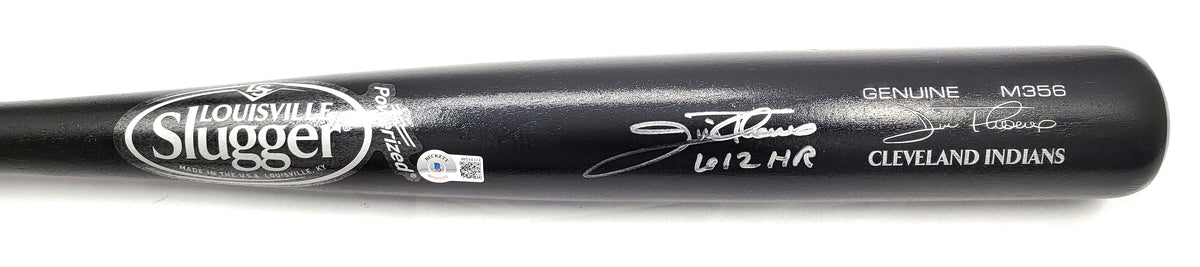 Jim Thome Autographed Louisville Slugger Game Model Bat W/612 HR Indians Phillies White Sox Twins Beckett Witnessed-Powers Sports Memorabilia