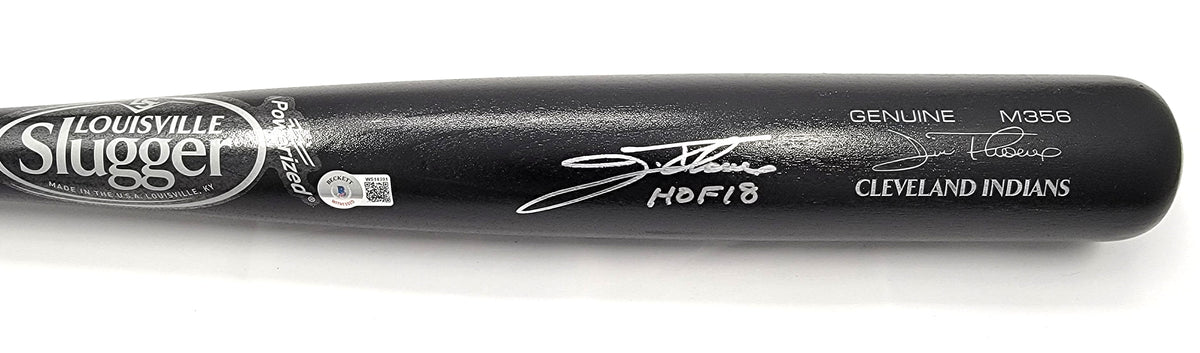 Jim Thome Autographed Louisville Slugger Game Model Bat W/HOF 18 Indians Phillies White Sox Twins Beckett Witnessed-Powers Sports Memorabilia