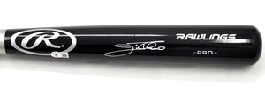 Jim Thome Autographed Rawlings Black Bat Indians Phillies White Sox Twins Beckett Witnessed-Powers Sports Memorabilia