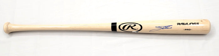 Jim Thome Signed Rawlings Tan Bat Indians Phillies White Sox Twins Beckett Witnessed Blue-Powers Sports Memorabilia