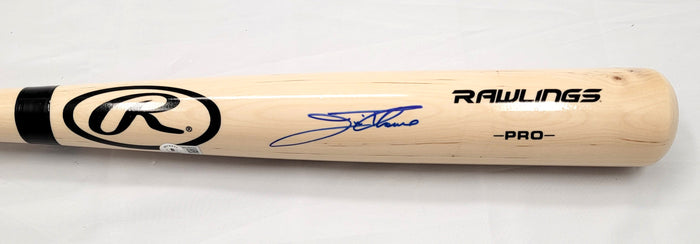 Jim Thome Signed Rawlings Tan Bat Indians Phillies White Sox Twins Beckett Witnessed Blue-Powers Sports Memorabilia