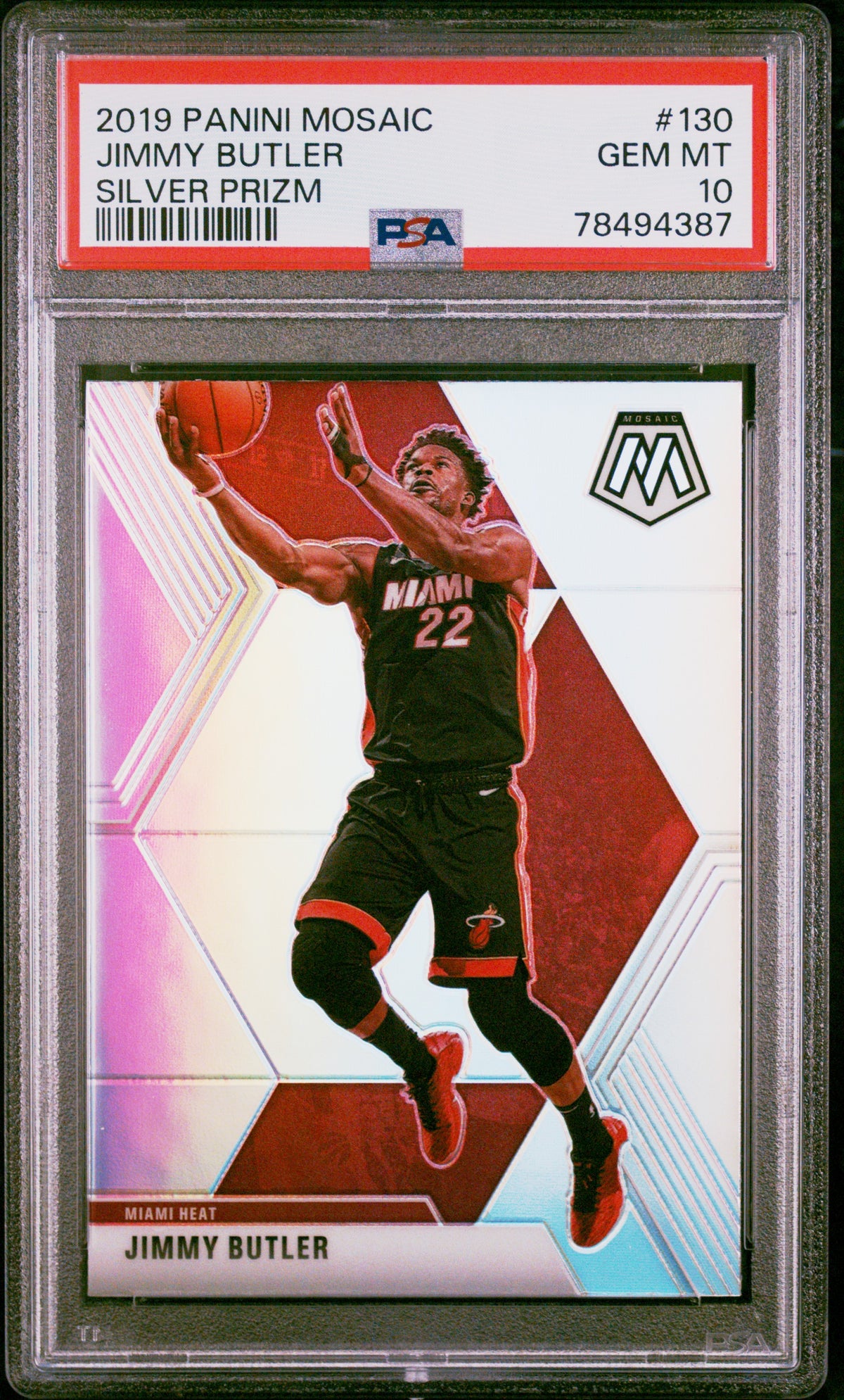 Jimmy Butler 2019 Panini Mosaic Silver Prizm Basketball Card #130 Graded PSA 10-Powers Sports Memorabilia