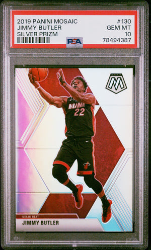 Jimmy Butler 2019 Panini Mosaic Silver Prizm Basketball Card #130 Graded PSA 10-Powers Sports Memorabilia