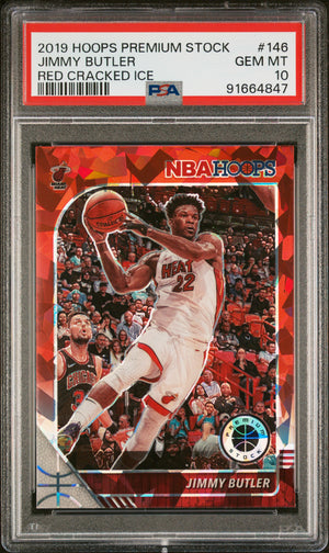 Jimmy Butler 2019 Panini Hoops Premium Stock Red Cracked Ice Card #146 PSA 10-Powers Sports Memorabilia