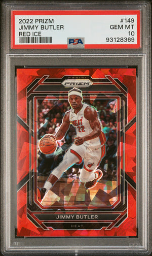 Jimmy Butler 2022 Panini Prizm Red Ice Basketball Card #149 Graded PSA 10-Powers Sports Memorabilia