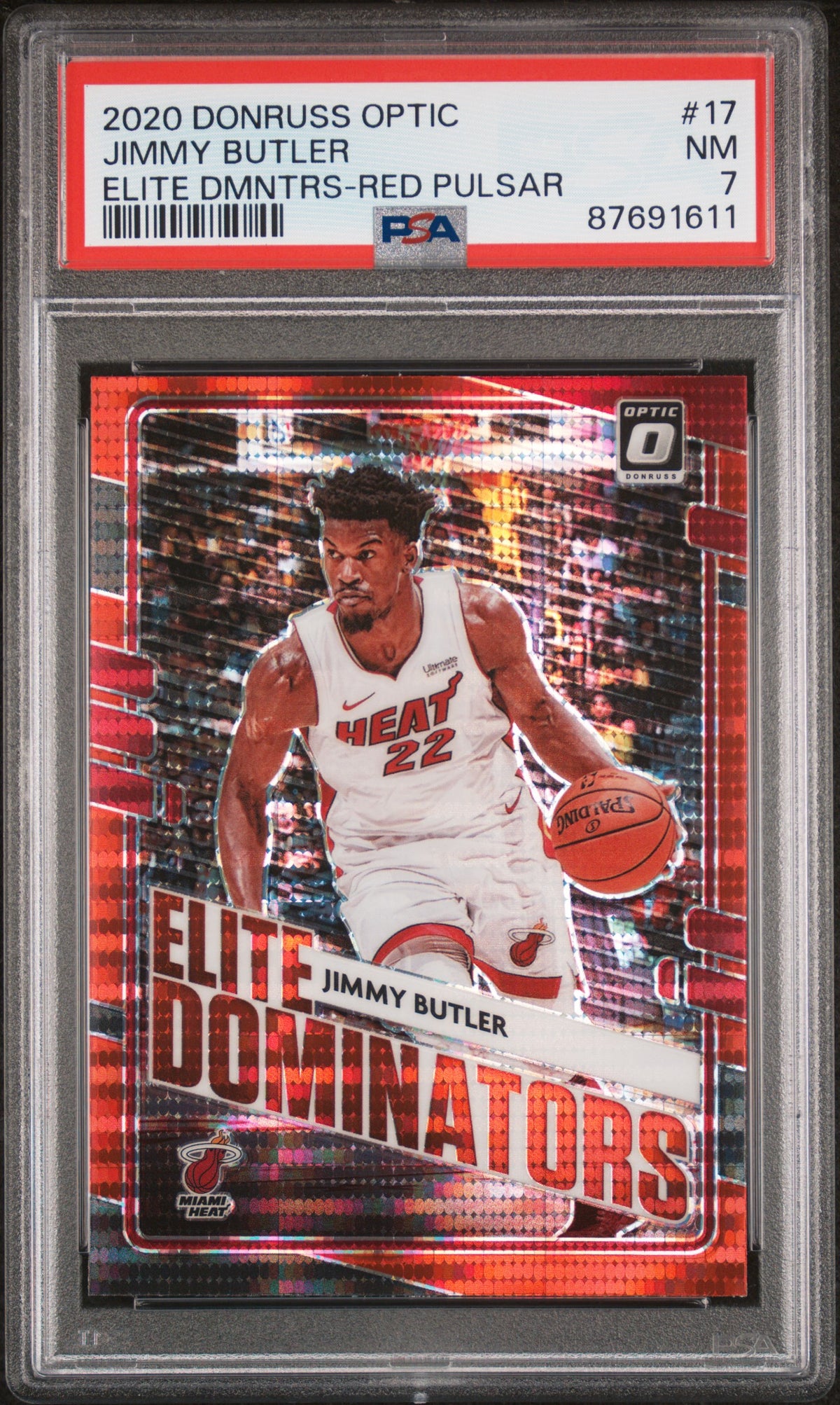 Jimmy Butler 2020 Panini Donruss Optic Elite Red Pulsar Card #17 Graded PSA 7-Powers Sports Memorabilia