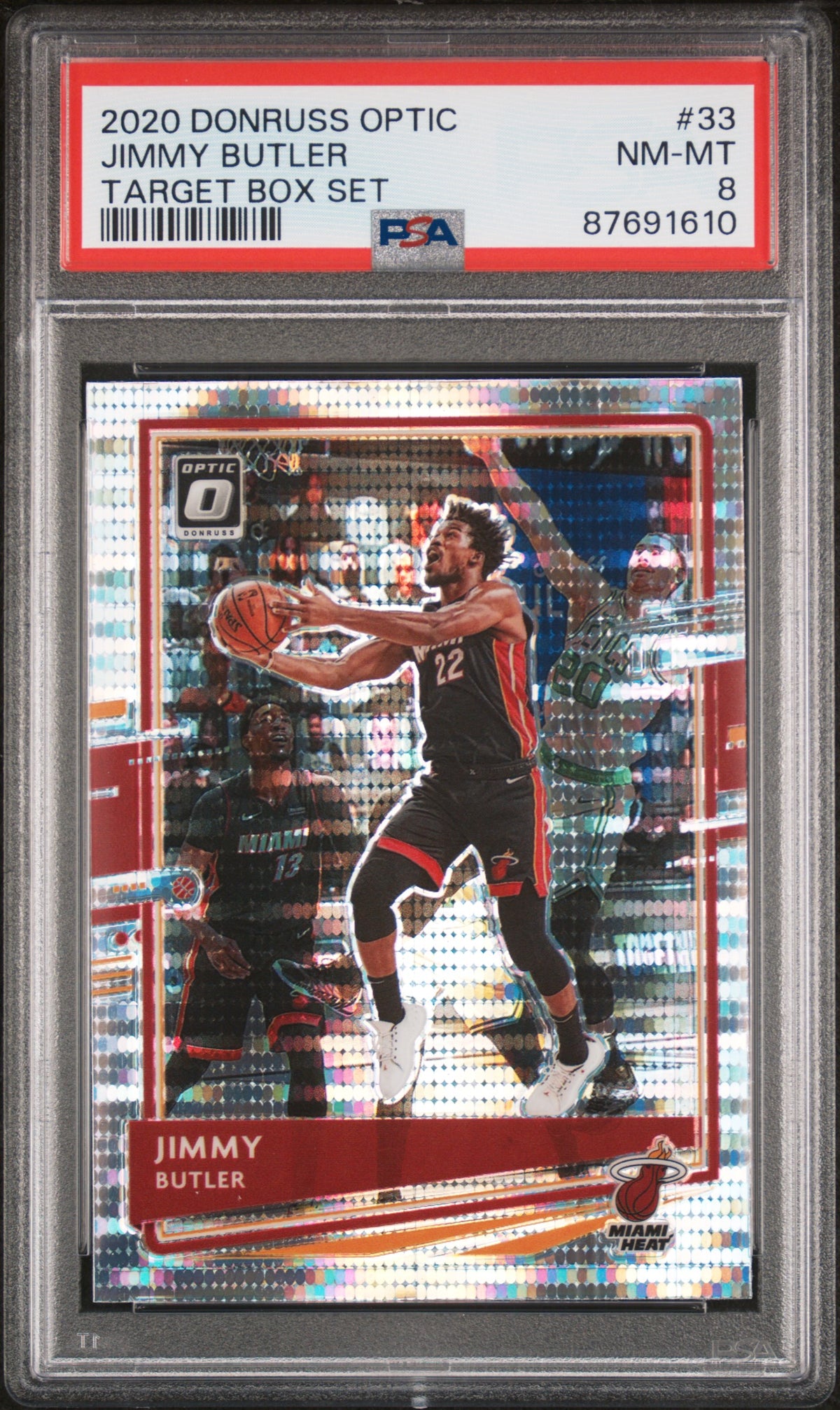 Jimmy Butler 2020 Panini Donruss Optic Target Box Set Card #33 Graded PSA 8-Powers Sports Memorabilia