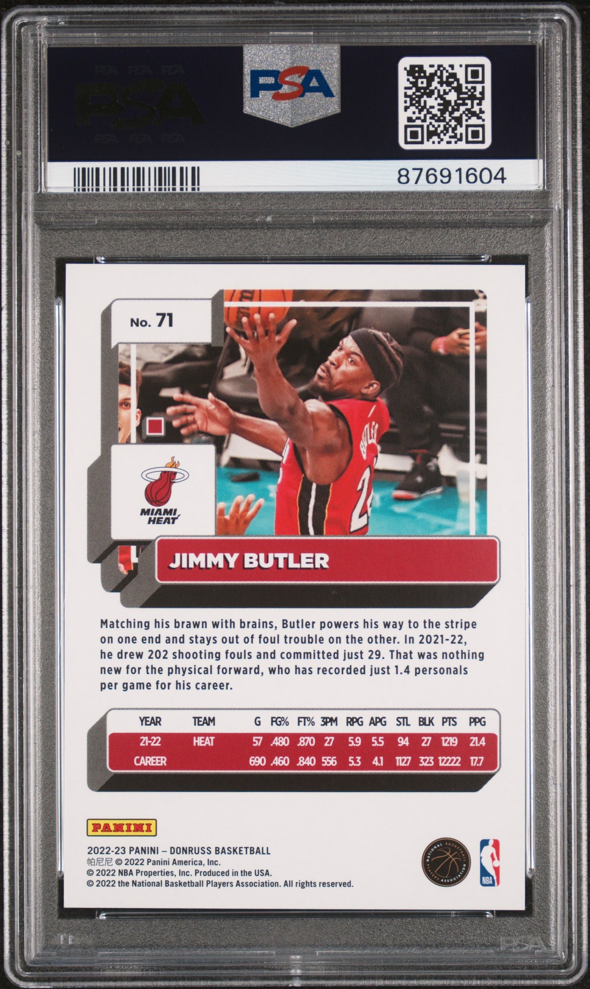 Jimmy Butler 2022 Panini Donruss Red Choice Basketball Card #71 Graded PSA 10-Powers Sports Memorabilia