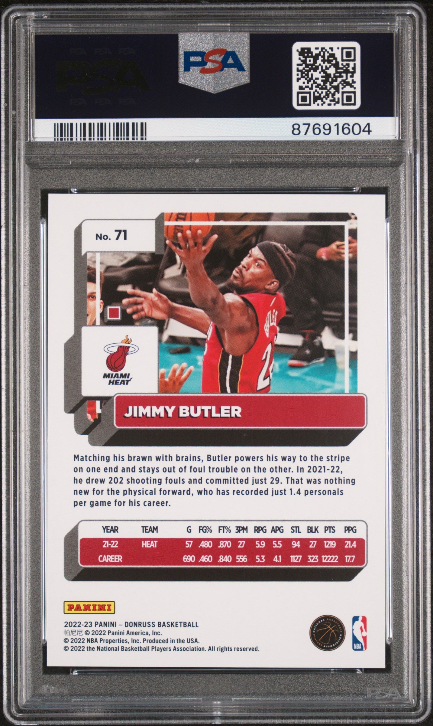 Jimmy Butler 2022 Panini Donruss Red Choice Basketball Card #71 Graded PSA 10-Powers Sports Memorabilia