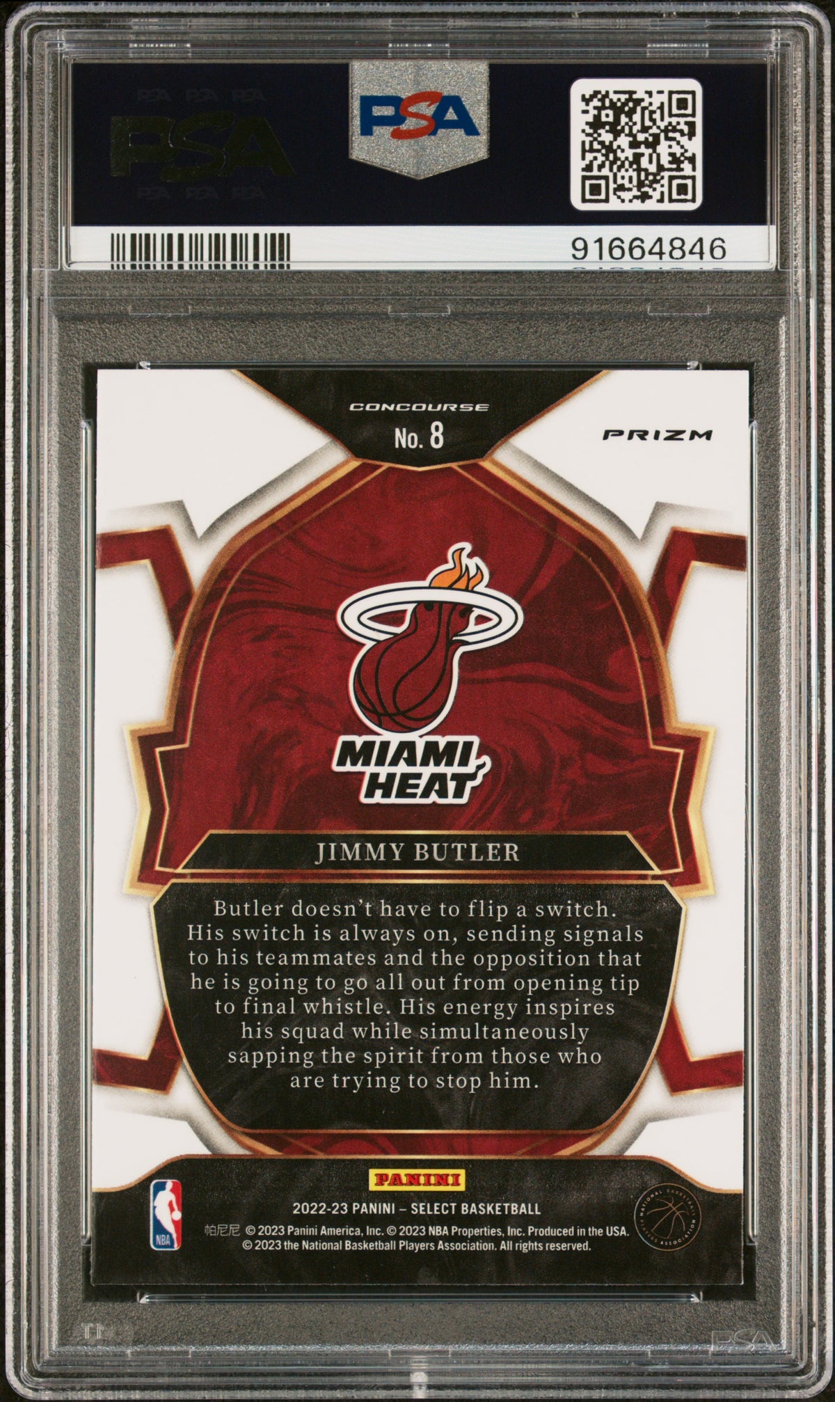 Jimmy Butler 2022 Panini Select Red Cracked Ice Basketball Card #8 Graded PSA 10-Powers Sports Memorabilia