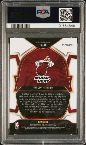 Jimmy Butler 2022 Panini Select Red Cracked Ice Basketball Card #8 Graded PSA 10-Powers Sports Memorabilia