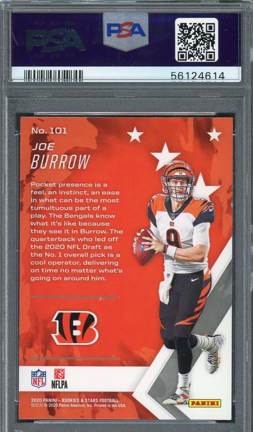Joe Burrow 2020 Panini Rookies &amp; Stars Football Card #101 Graded PSA 10-Powers Sports Memorabilia