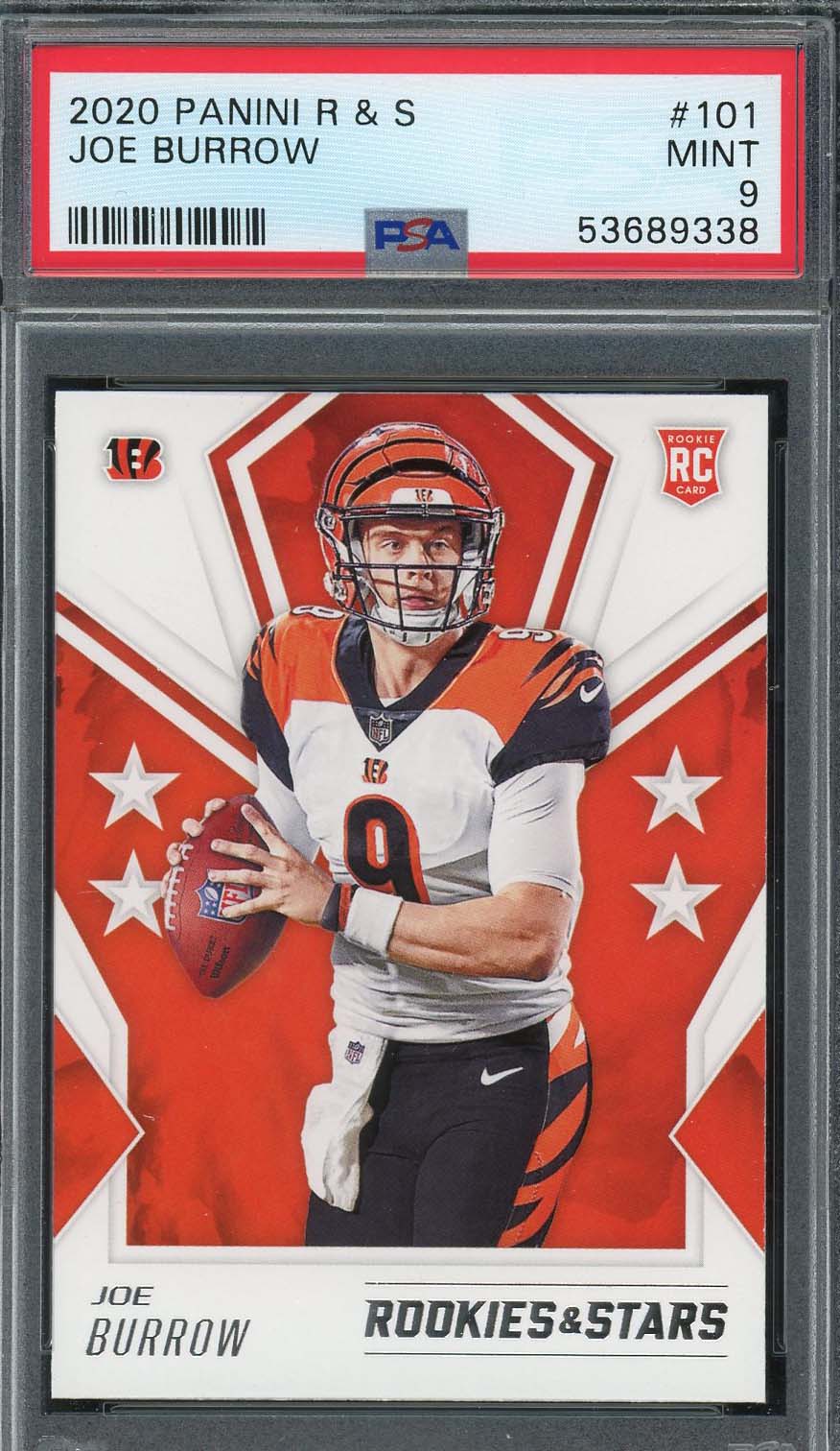 Joe Burrow 2020 Panini Rookies &amp; Stars Football Rookie Card #101 PSA 9-Powers Sports Memorabilia