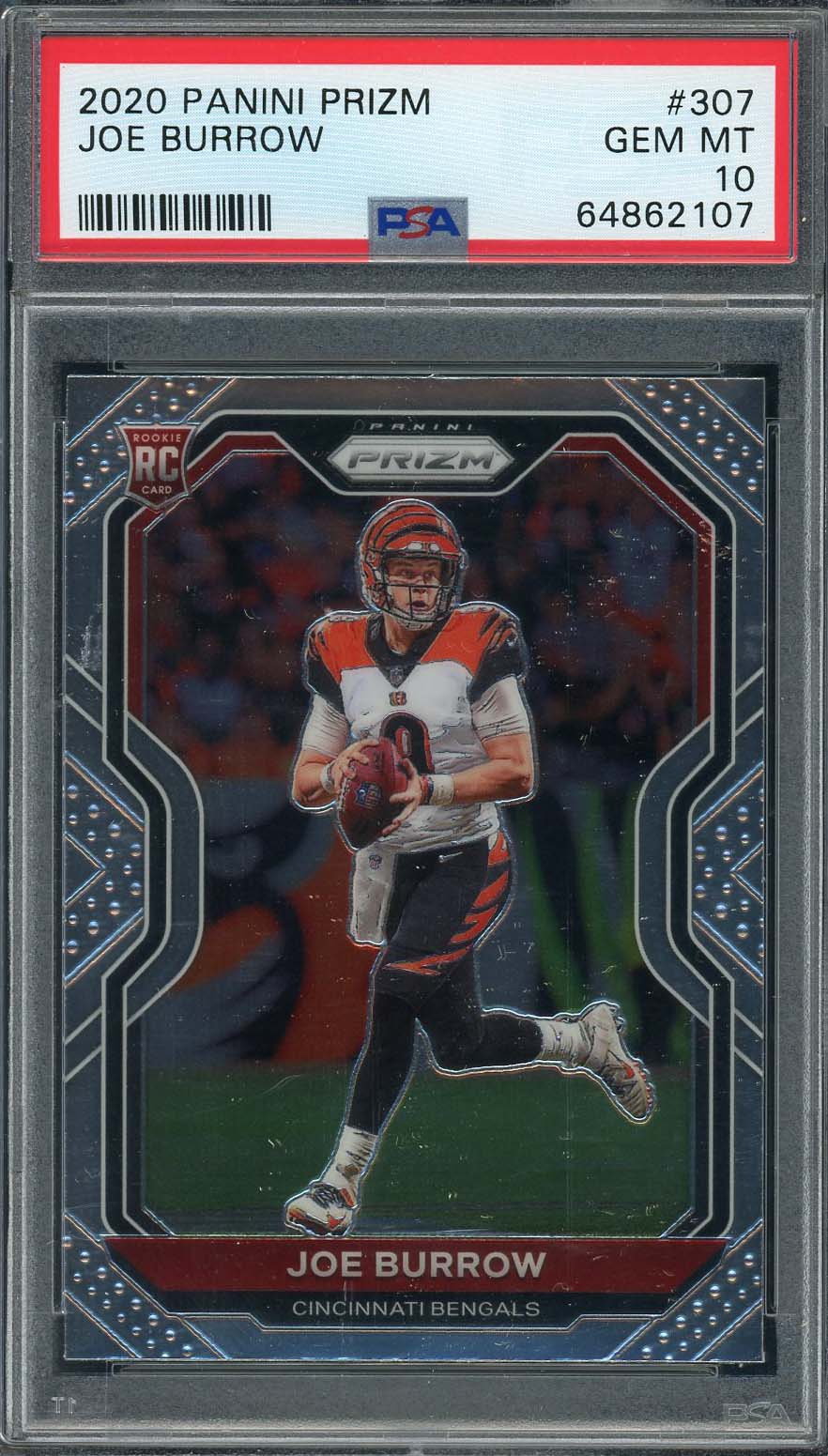 Joe Burrow 2020 Panini Prizm Football Rookie Card RC #307 Graded PSA 10-Powers Sports Memorabilia