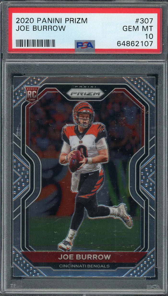 Joe Burrow 2020 Panini Prizm Football Rookie Card RC #307 Graded PSA 10-Powers Sports Memorabilia