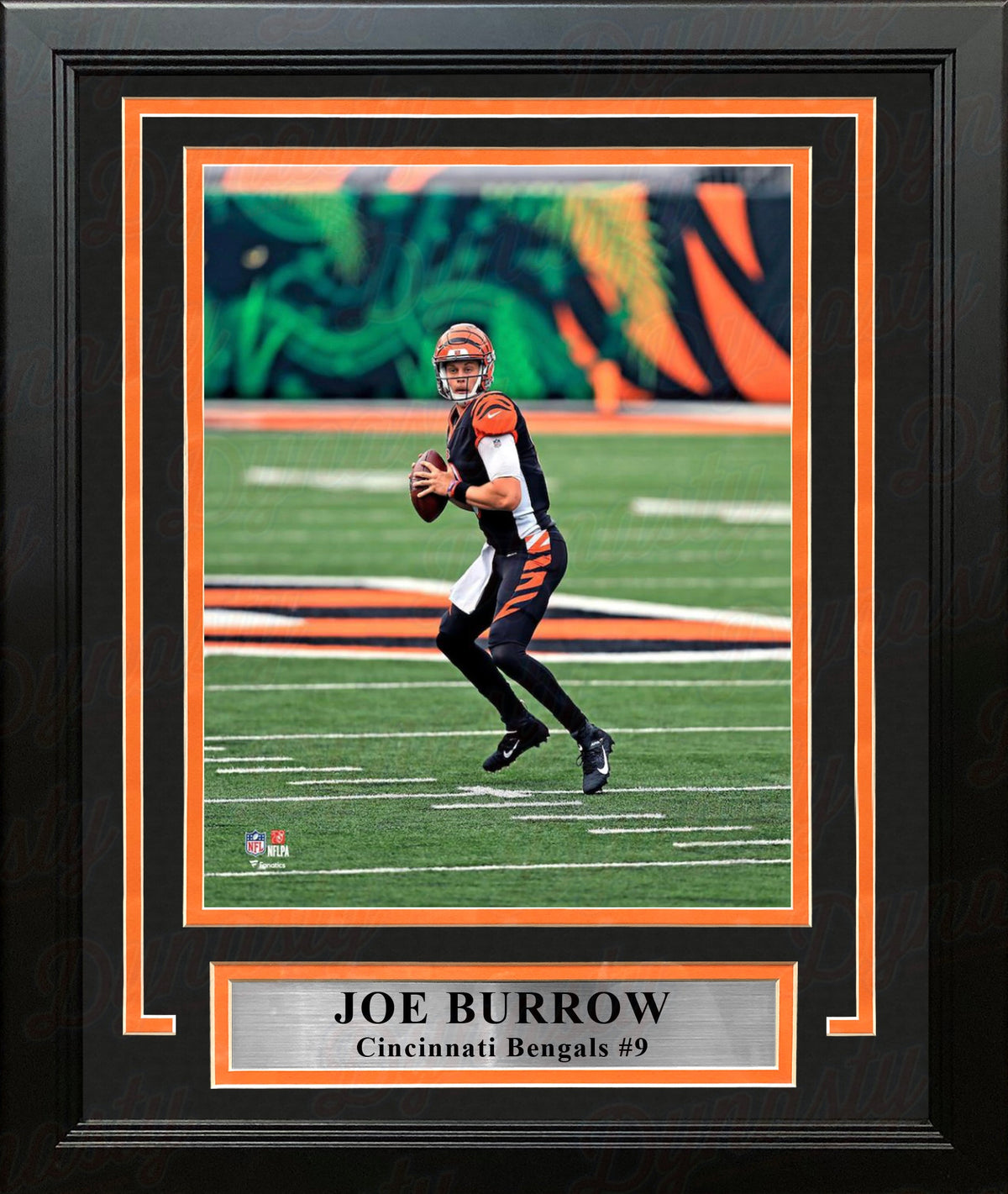 Joe Burrow in Action Cincinnati Bengals 8" x 10" Framed Football Display Photo-Powers Sports Memorabilia