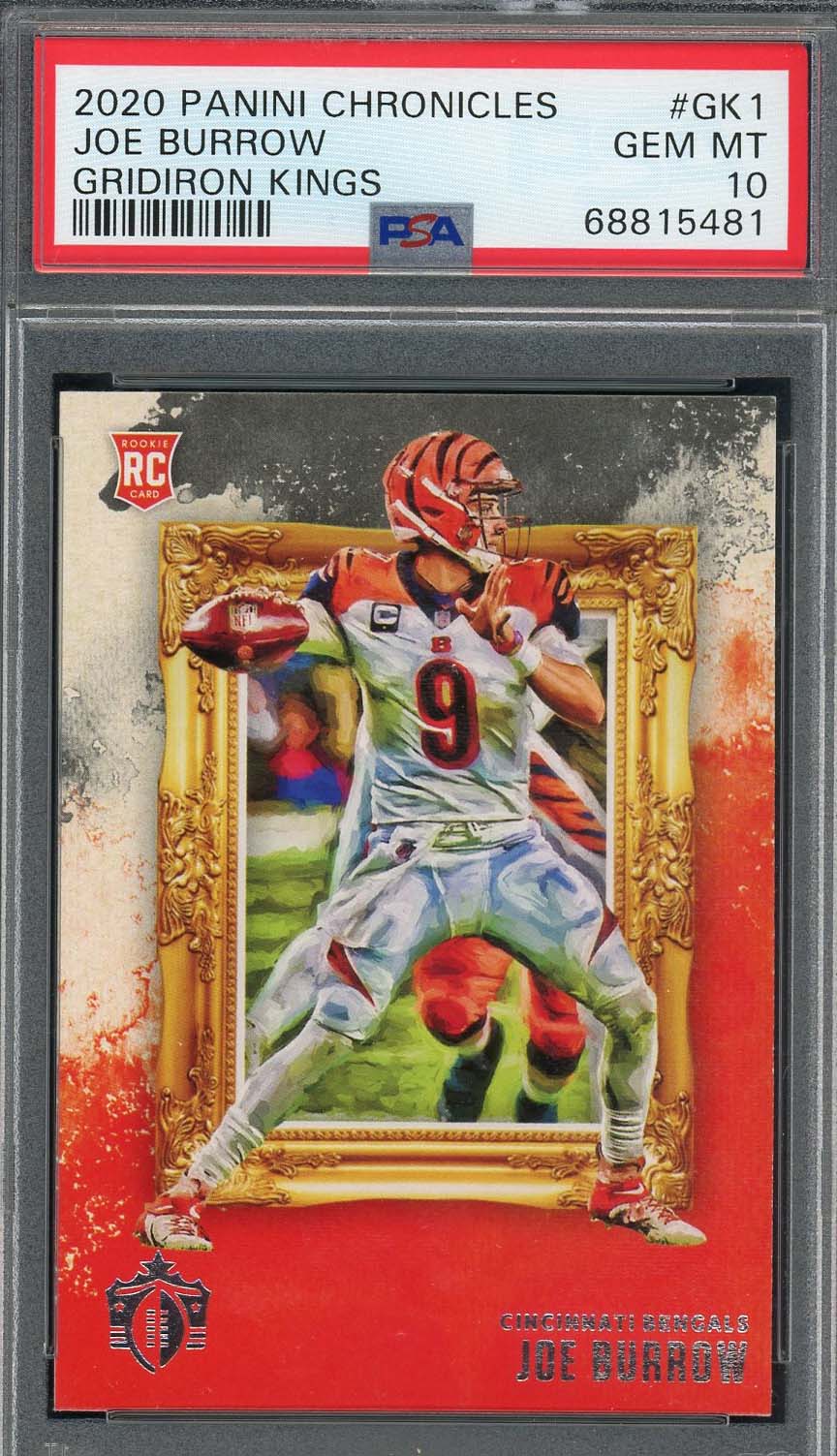 Joe Burrow 2020 Panini Chronicles Gridiron Kings Rookie Card #GK1 Graded PSA 10-Powers Sports Memorabilia