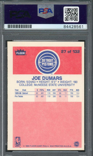 Joe Dumars Autographed 1986 Fleer HOF 2006 Signed Rookie Card #27 PSA DNA C-Powers Sports Memorabilia