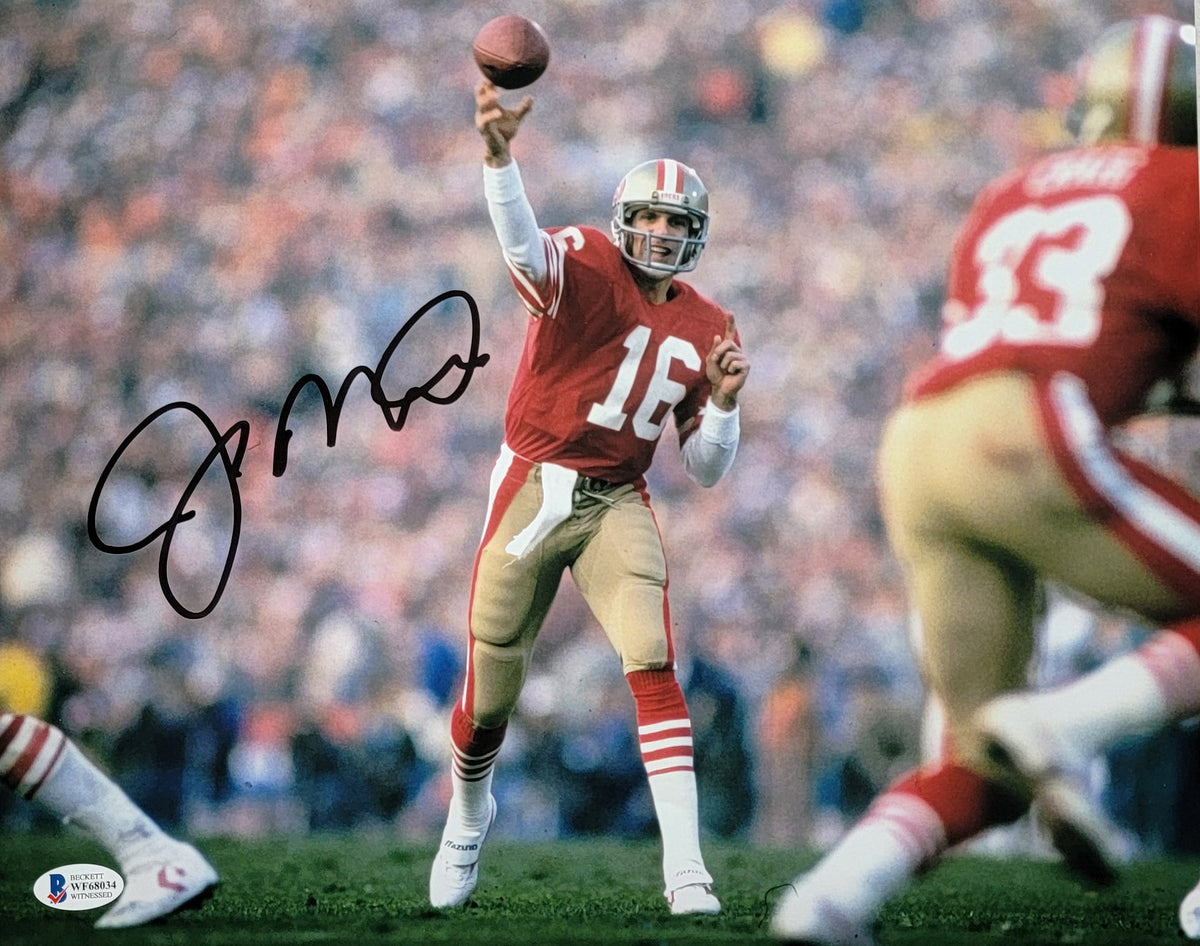 Joe Montana Autographed San Francisco 49ers 11x14 Photo Beckett Witnessed-Powers Sports Memorabilia