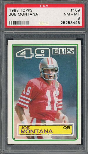 Joe Montana 1983 Topps Football Card #169 Graded PSA 8-Powers Sports Memorabilia