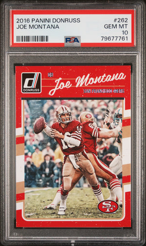 Joe Montana 2016 Panini Donruss Football Card #262 Graded PSA 10-Powers Sports Memorabilia
