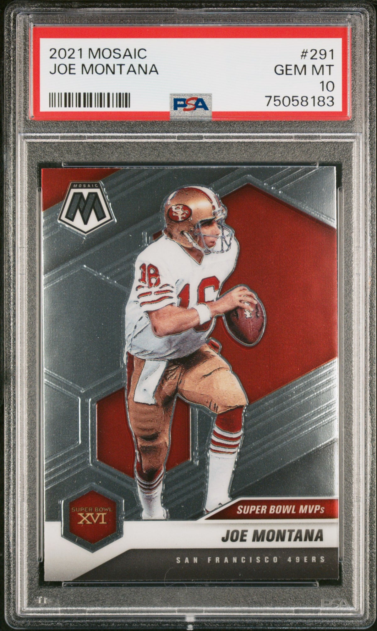 Joe Montana 2021 Panini Mosaic Football Card #291 Graded PSA 10-Powers Sports Memorabilia