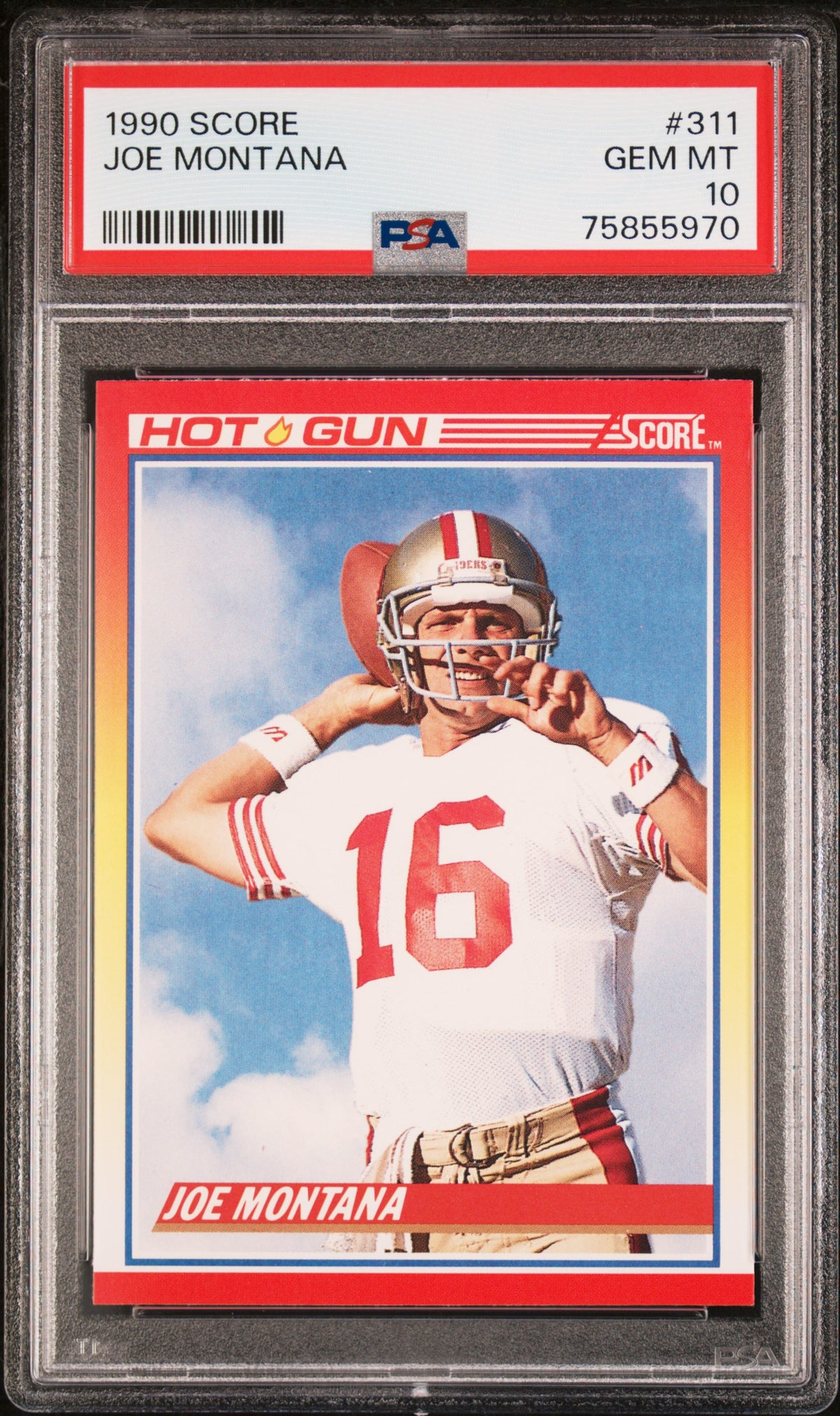 Joe Montana 1990 Score Football Card #311 Classé PSA 10