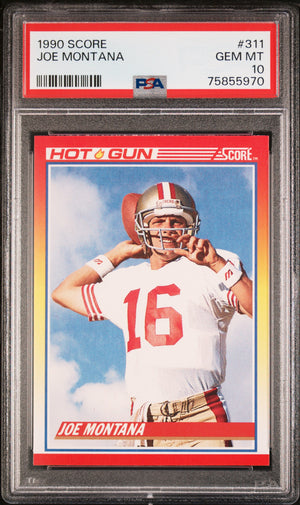 Joe Montana 1990 Score Football Card #311 Classé PSA 10