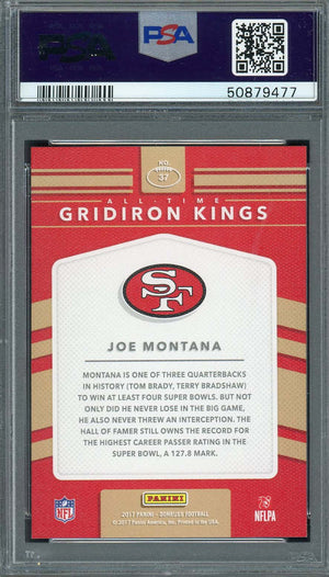 Joe Montana 2017 Panini Donruss All Time Gridiron Kings Football Card #37 PSA 9-Powers Sports Memorabilia