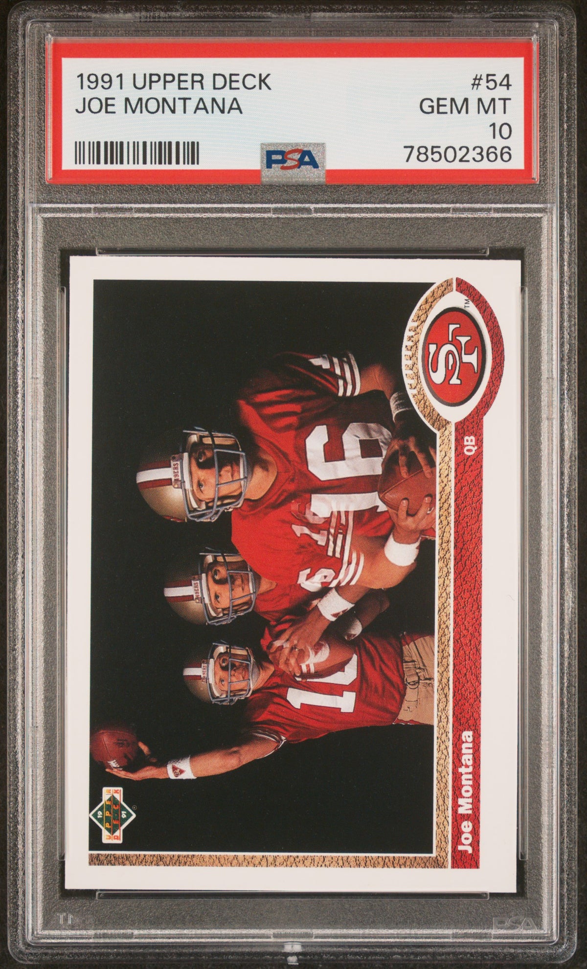 Joe Montana 1991 Upper Deck Football Card #54 Graded PSA 10-Powers Sports Memorabilia