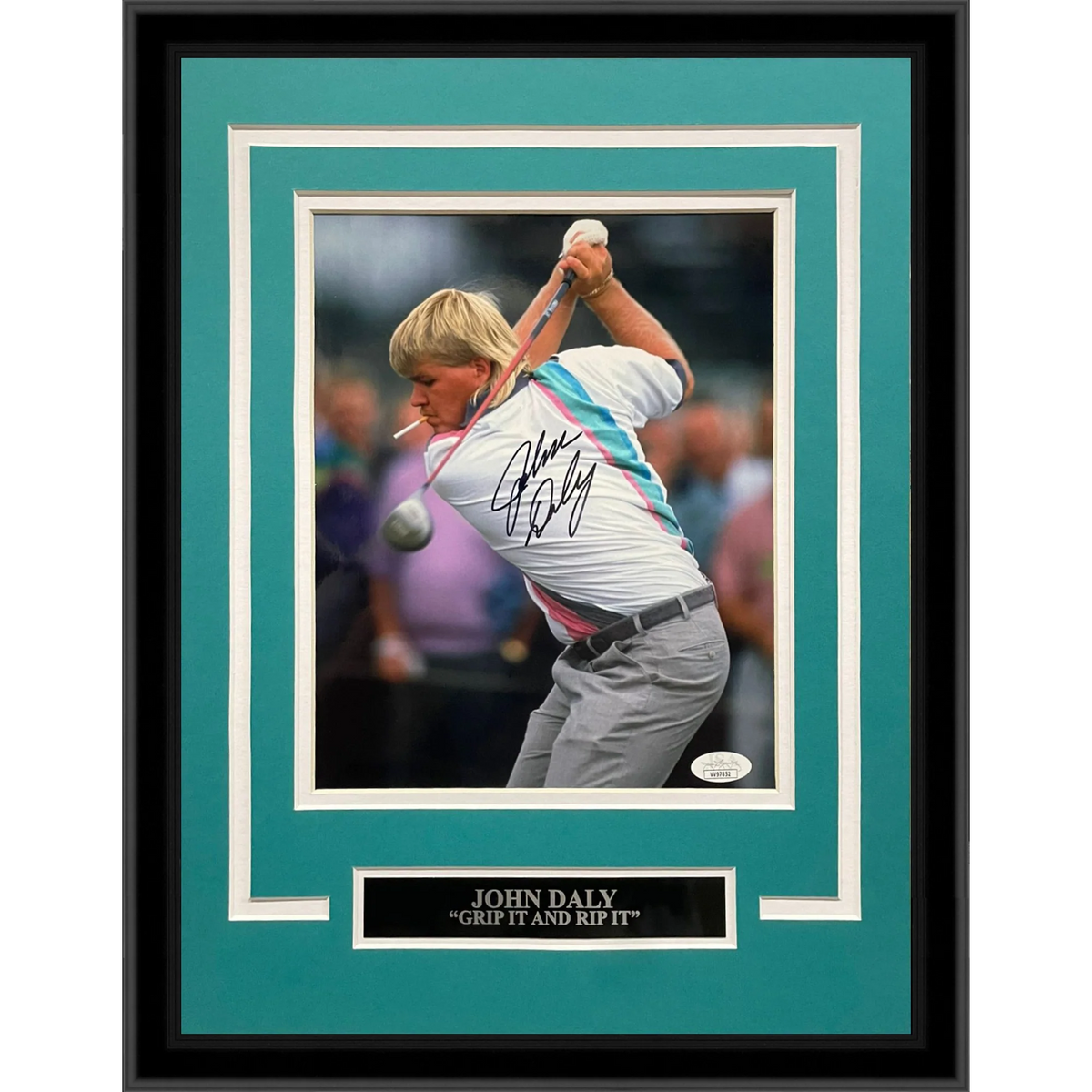 Autographed John Daly Golf (Smoking Cigarette) Deluxe Framed 8x10 Photo - JSA-Powers Sports Memorabilia