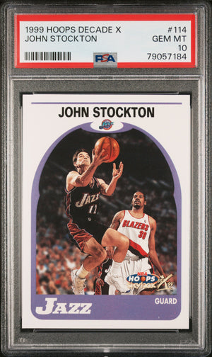John Stockton 1999 Skybox Hoops Decade X Basketball Card #114 Graded PSA 10-Powers Sports Memorabilia