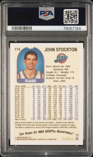John Stockton 1999 Skybox Hoops Decade X Basketball Card #114 Graded PSA 10-Powers Sports Memorabilia