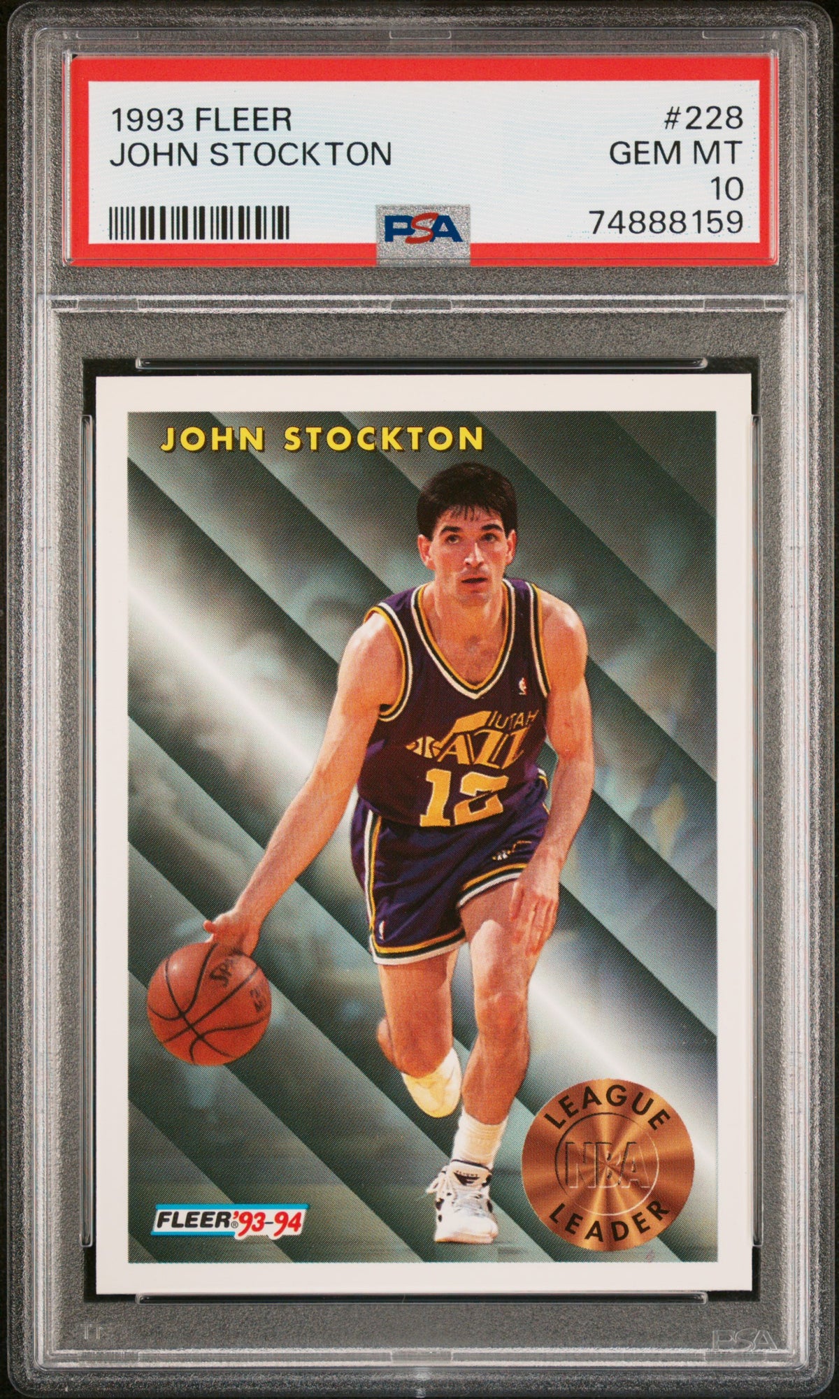 John Stockton 1993 Fleer Basketball Card #228 Graded PSA 10-Powers Sports Memorabilia